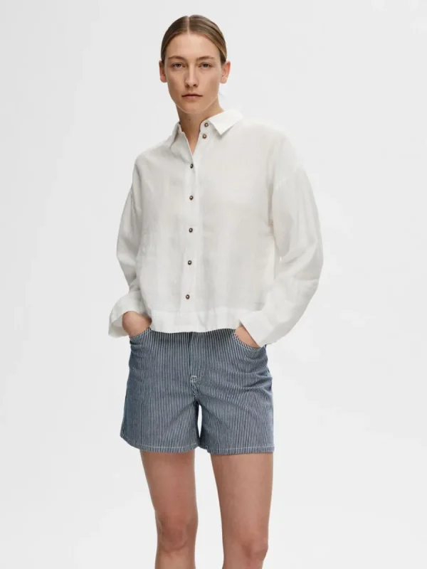 SELECTED LINNESYDDA SKJORTA White Fashion