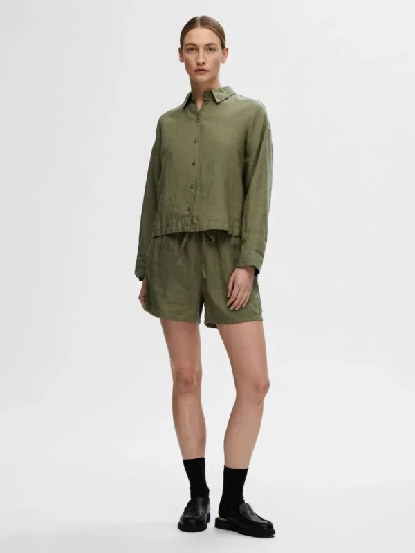 SELECTED LINNESYDDA SKJORTA Green Hot