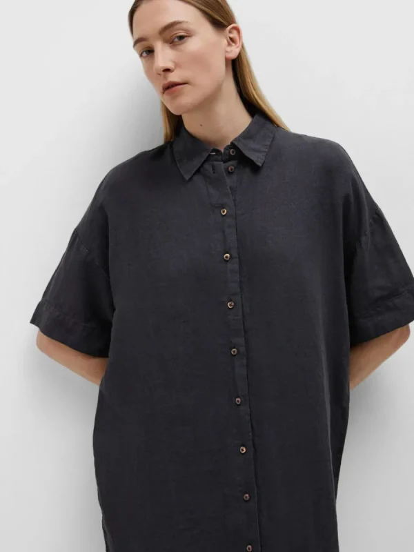 SELECTED LINNESYDDA SKJORTKLÄNNING Black New