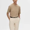SELECTED LINNESYDDA T-SHIRT Beige Cheap