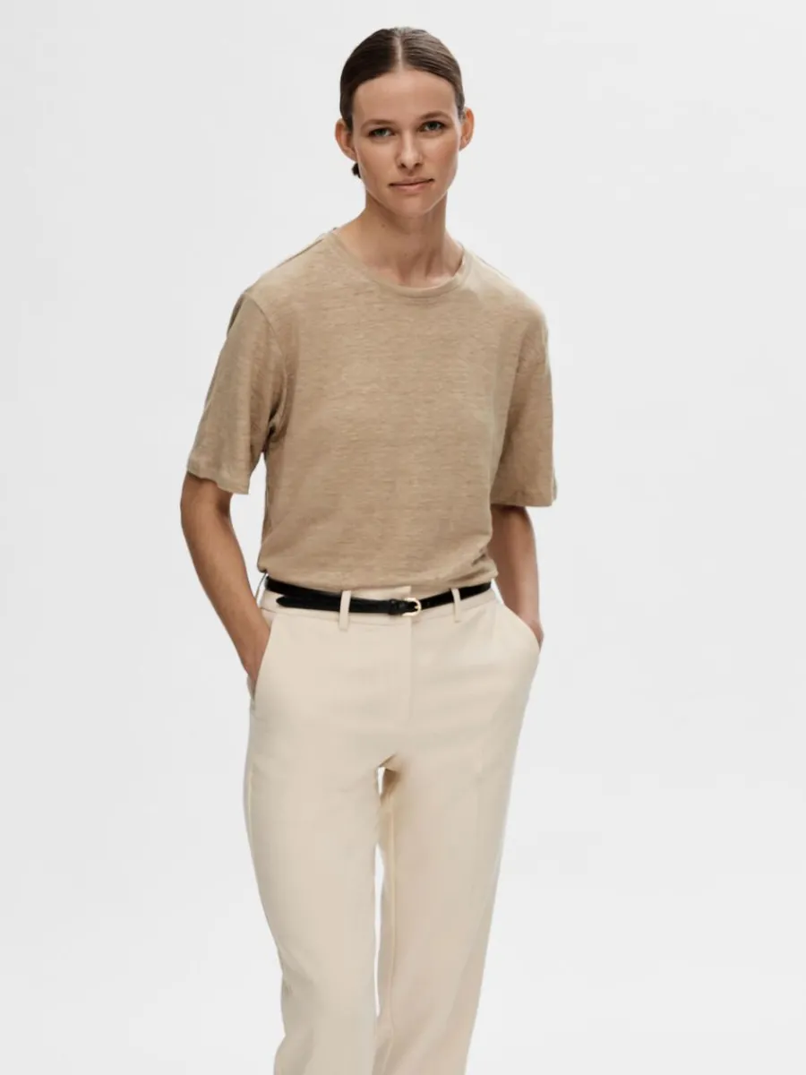 linnesydda_tshirt_0.webp SELECTED LINNESYDDA T-SHIRT Beige Cheap