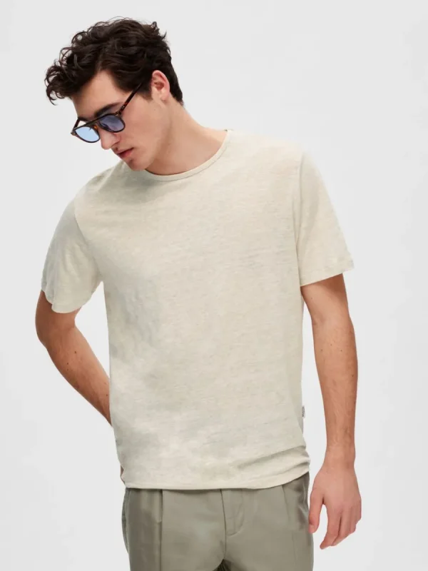 SELECTED LINNESYDDA T-SHIRT Beige New