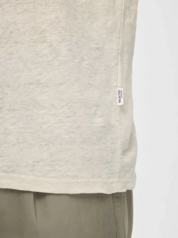 SELECTED LINNESYDDA T-SHIRT Beige New