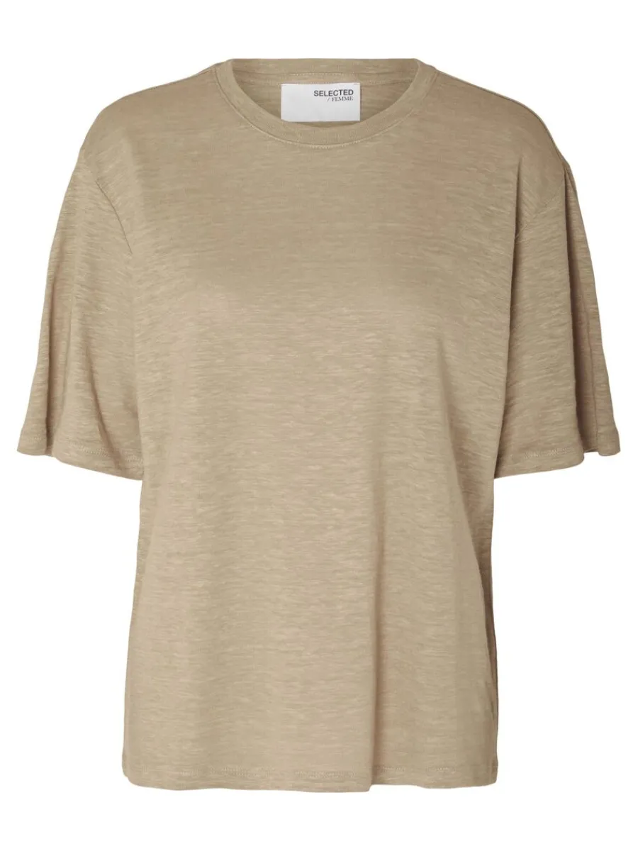 linnesydda_tshirt_5.webp SELECTED LINNESYDDA T-SHIRT Beige Cheap