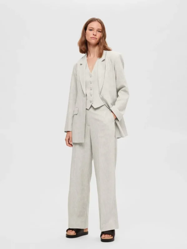 SELECTED LINNESYDDA VÄST Beige Sale