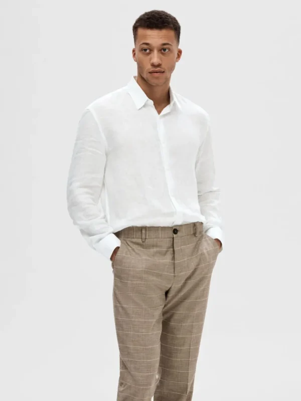 SELECTED 100% LINNETYG SKJORTA White Clearance