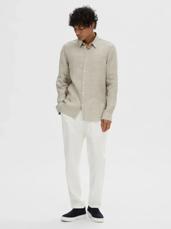 SELECTED 100% LINNETYG SKJORTA Green Best Sale