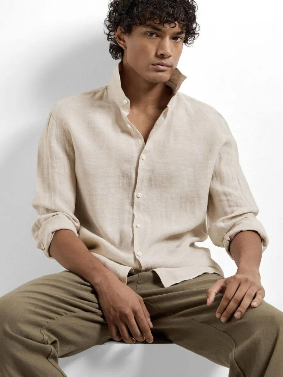 linnetyg_skjorta_3.webp SELECTED 100% LINNETYG SKJORTA Beige Flash Sale