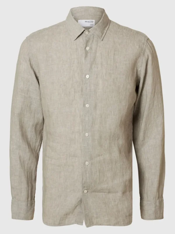 SELECTED 100% LINNETYG SKJORTA Green Best Sale