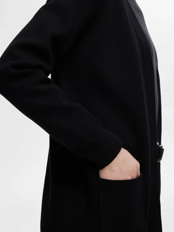 SELECTED LÅNG OMLOTTKOFTA Black Flash Sale