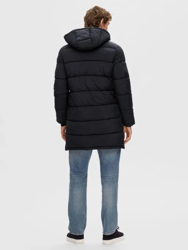 SELECTED LÅNG PUFFERJACKA Black New