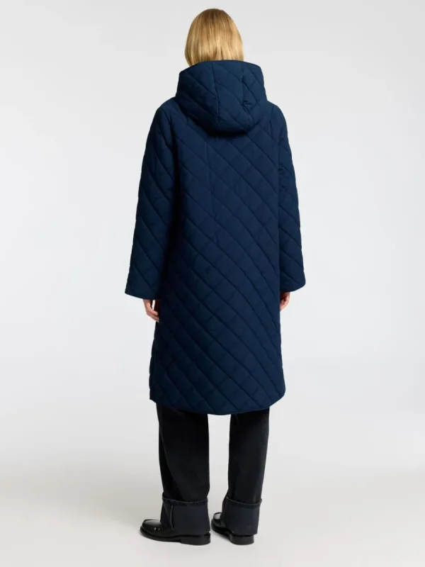 SELECTED LÅNG QUILTAD JACKA Blue Outlet