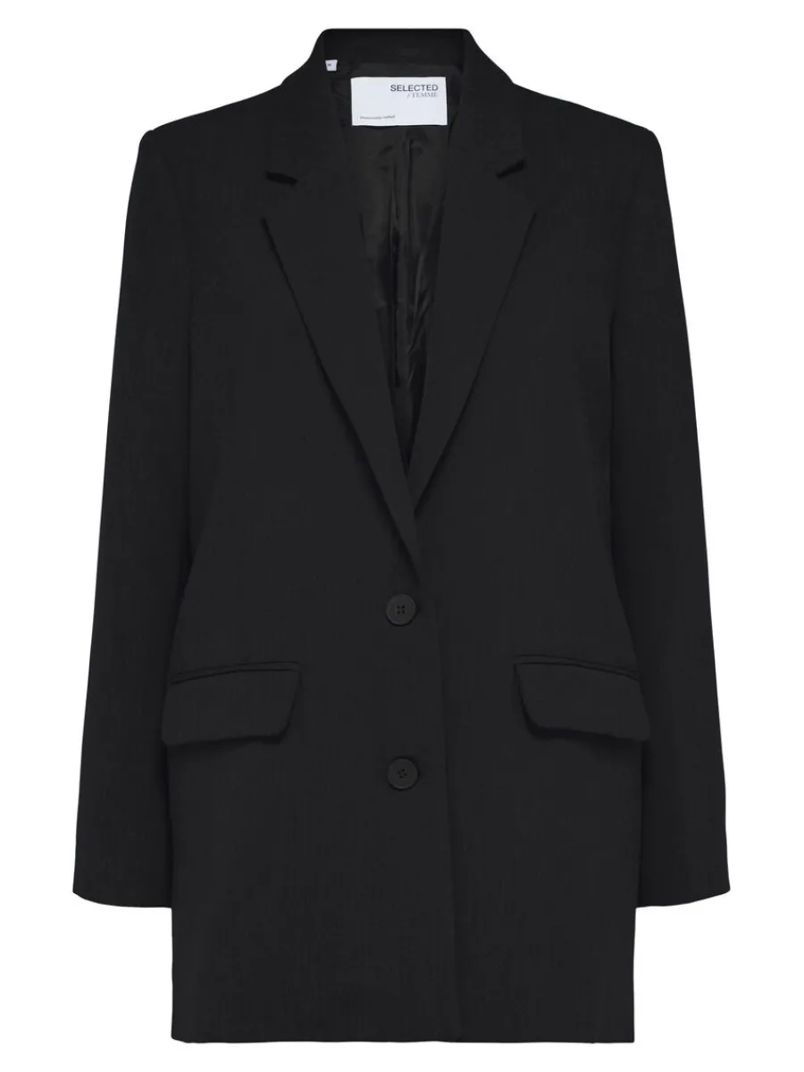 lng_relaxed_fit_enkelknpp_5.webp SELECTED LÅNG RELAXED FIT ENKELKNÄPPT KAVAJ Black Sale