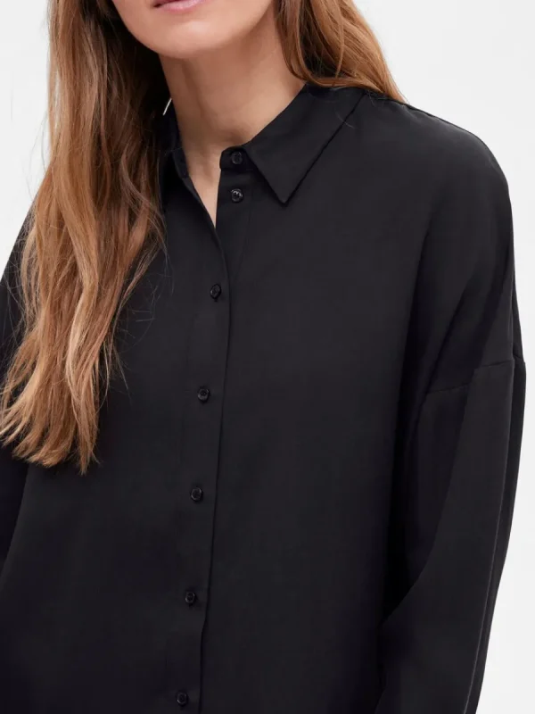 SELECTED LÅNG ÄRM SKJORTA Black Clearance
