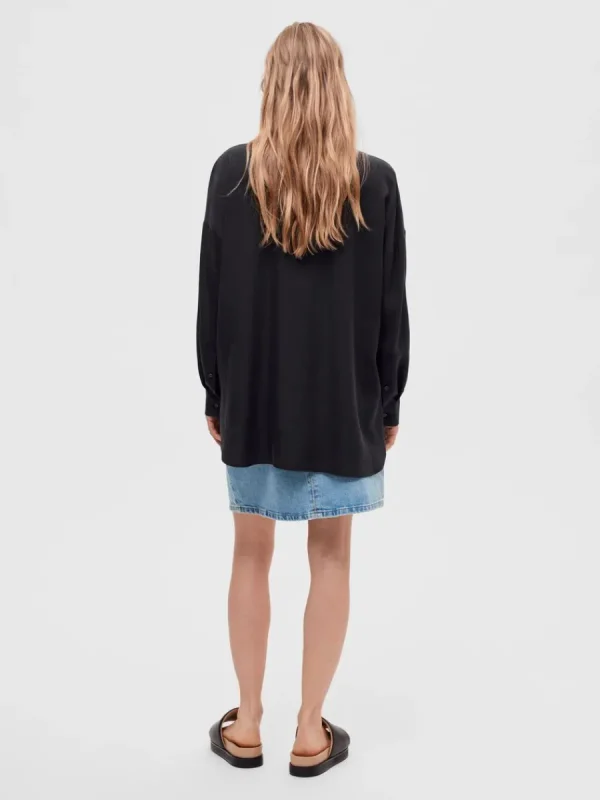 SELECTED LÅNG ÄRM SKJORTA Black Clearance