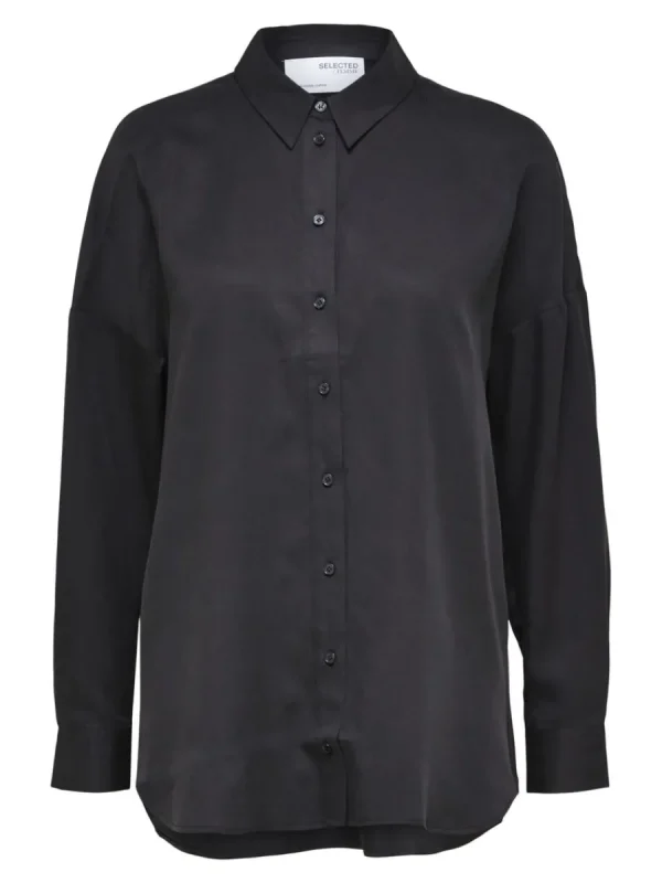 SELECTED LÅNG ÄRM SKJORTA Black Clearance