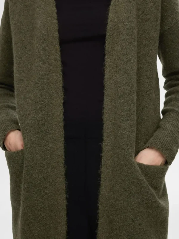 SELECTED LÅNG STICKAD KOFTA Green Sale