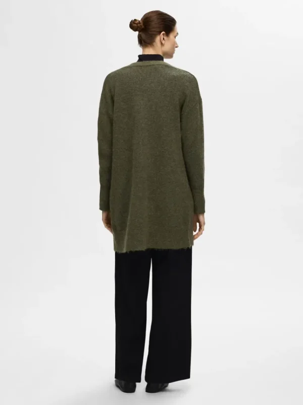 SELECTED LÅNG STICKAD KOFTA Green Sale
