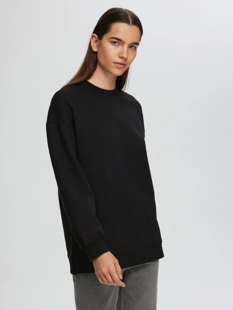 lng_sweatshirt_2.webp SELECTED LÅNG SWEATSHIRT Black Discount
