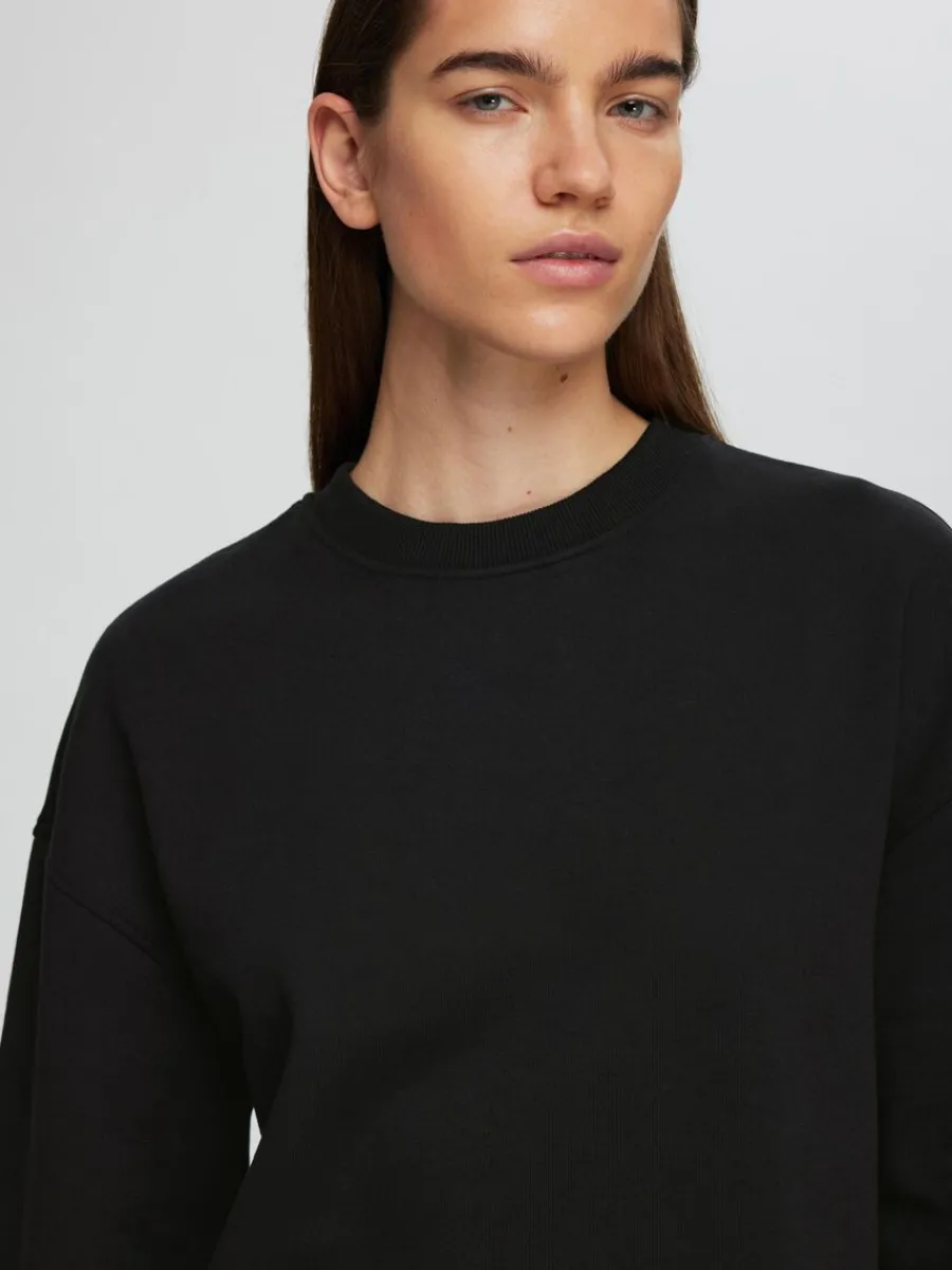 lng_sweatshirt_3.webp SELECTED LÅNG SWEATSHIRT Black Discount
