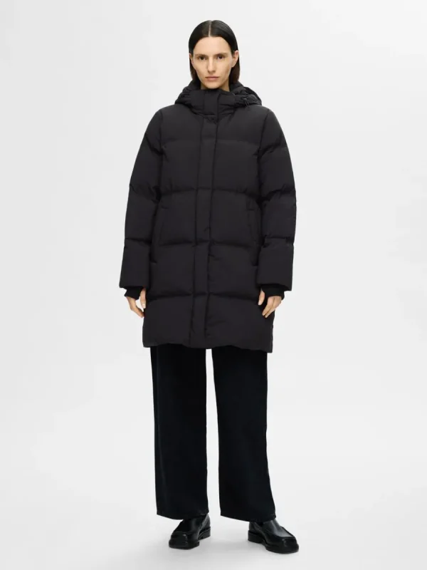 SELECTED LÅNG TÄCKKAPPA Black Flash Sale