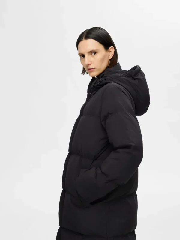 SELECTED LÅNG TÄCKKAPPA Black Flash Sale