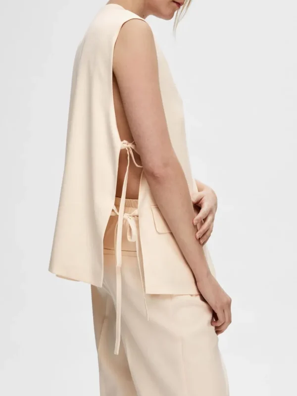 SELECTED LÅNG ÖVERDIMENSIONERAD VÄST Beige Cheap