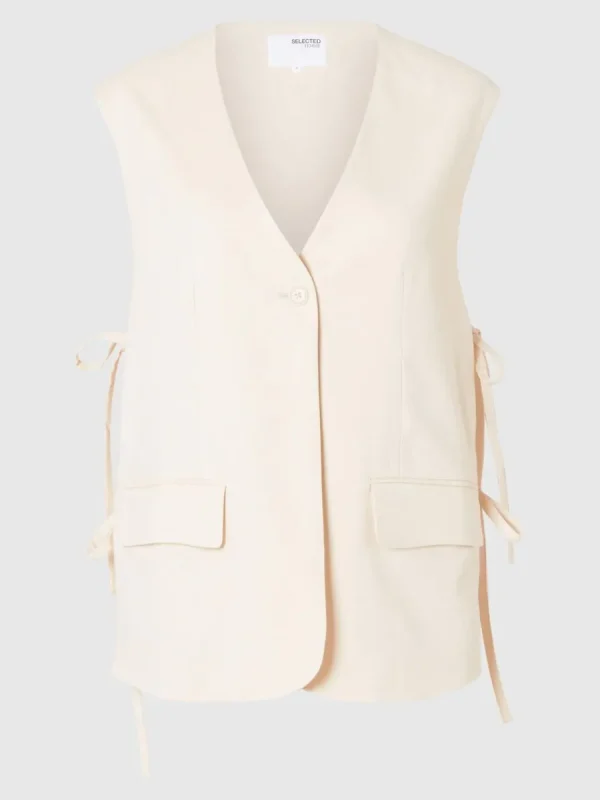SELECTED LÅNG ÖVERDIMENSIONERAD VÄST Beige Cheap