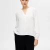 SELECTED LÅNGA ÄRMAR BLUS White Clearance