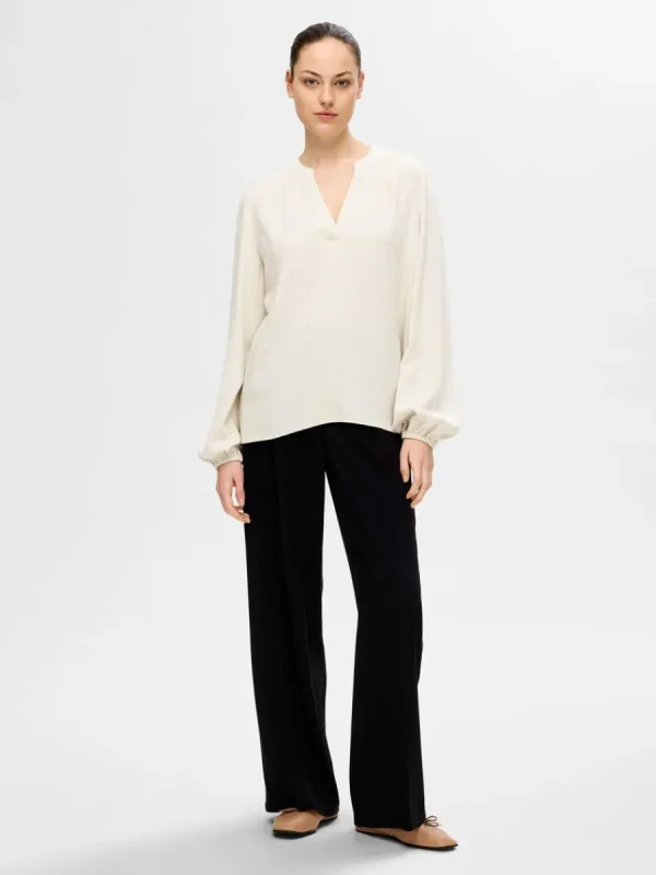 SELECTED LÅNGA ÄRMAR BLUS Beige New
