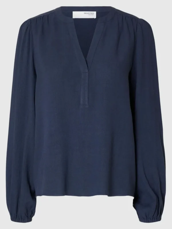 SELECTED LÅNGA ÄRMAR BLUS Blue Outlet