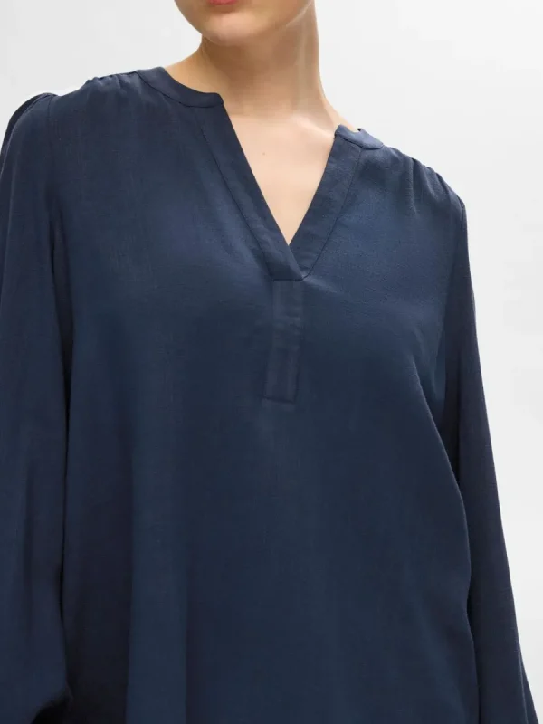 SELECTED LÅNGA ÄRMAR BLUS Blue Outlet