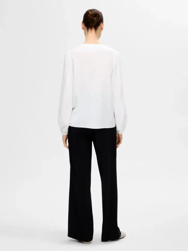 SELECTED LÅNGA ÄRMAR BLUS White Clearance