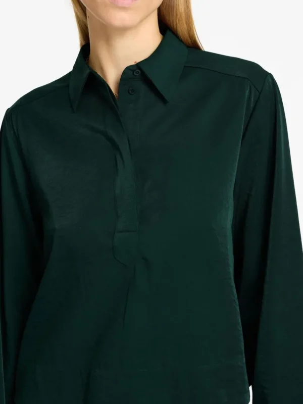 SELECTED LÅNGA ÄRMAR CROPPAD SKJORTA Green Clearance