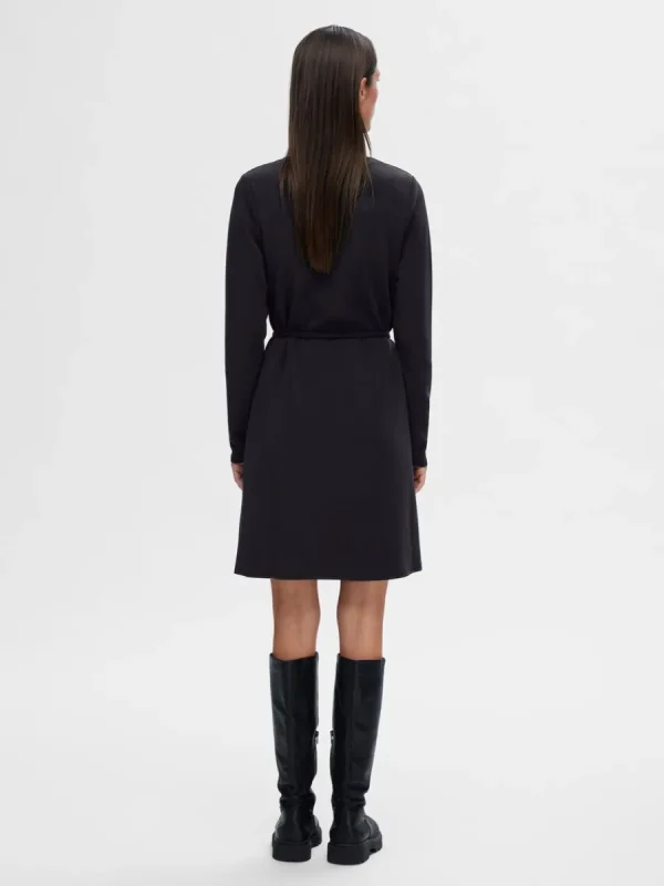 SELECTED LÅNGA ÄRMAR KORT KLÄNNING Black Hot
