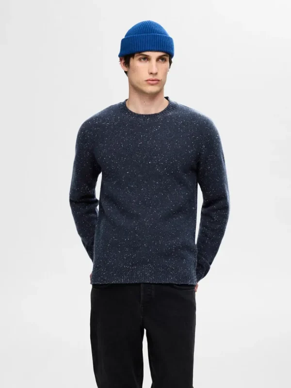 SELECTED LÅNGA ÄRMAR RUNDRINGAD TRÖJA Blue New