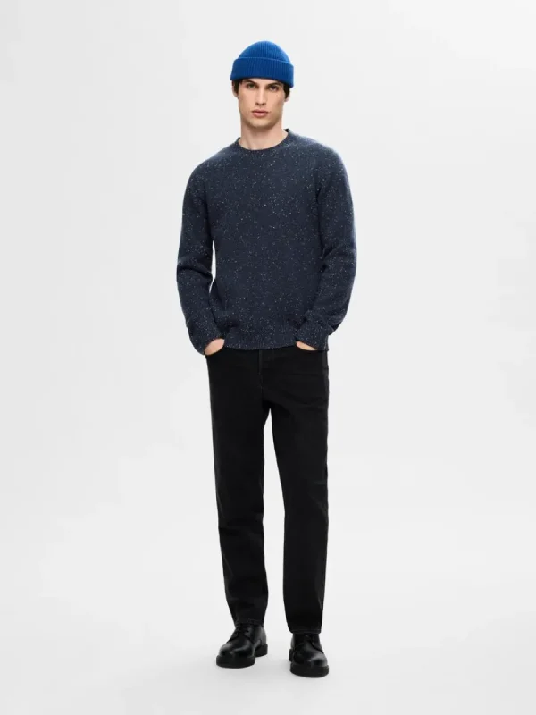SELECTED LÅNGA ÄRMAR RUNDRINGAD TRÖJA Blue New