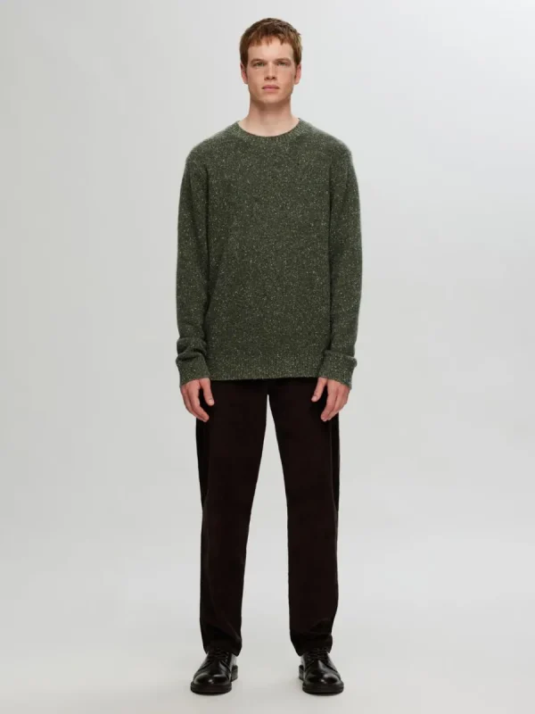 SELECTED LÅNGA ÄRMAR RUNDRINGAD TRÖJA Green Sale