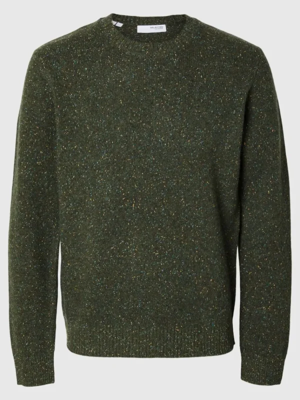 SELECTED LÅNGA ÄRMAR RUNDRINGAD TRÖJA Green Sale