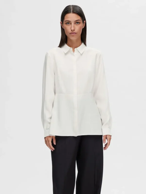 SELECTED LÅNGA ÄRMAR SKJORTA White Shop