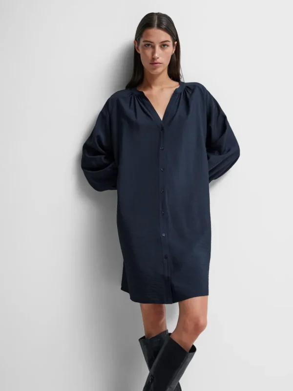 SELECTED LÅNGA ÄRMAR SKJORTKLÄNNING Blue Sale