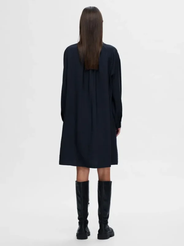 SELECTED LÅNGA ÄRMAR SKJORTKLÄNNING Blue Sale
