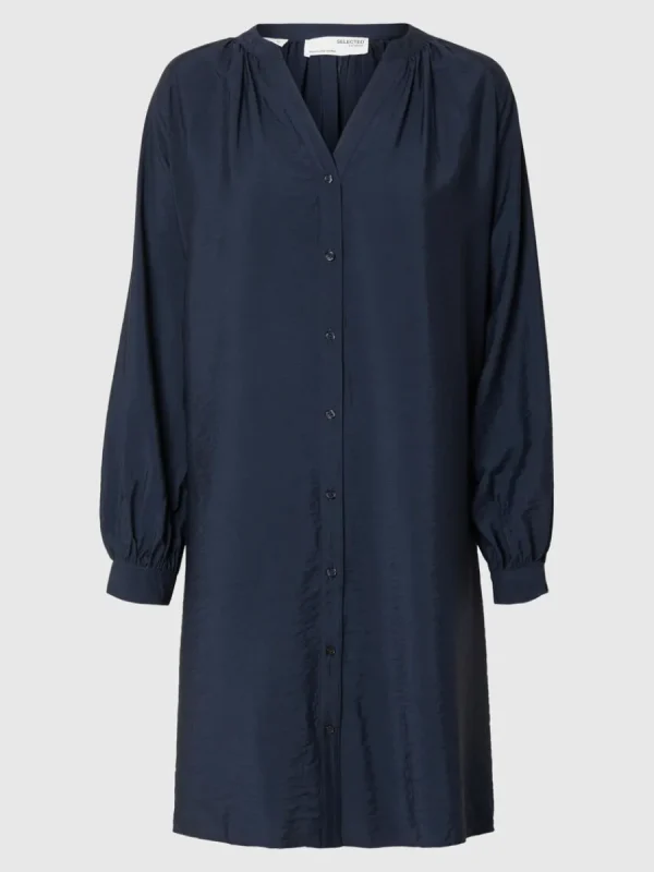 SELECTED LÅNGA ÄRMAR SKJORTKLÄNNING Blue Sale
