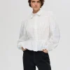 SELECTED LÅNGA ÄRMAR SMOCKTOPP White New