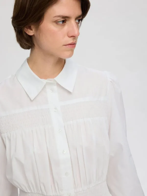 SELECTED LÅNGA ÄRMAR SMOCKTOPP White New