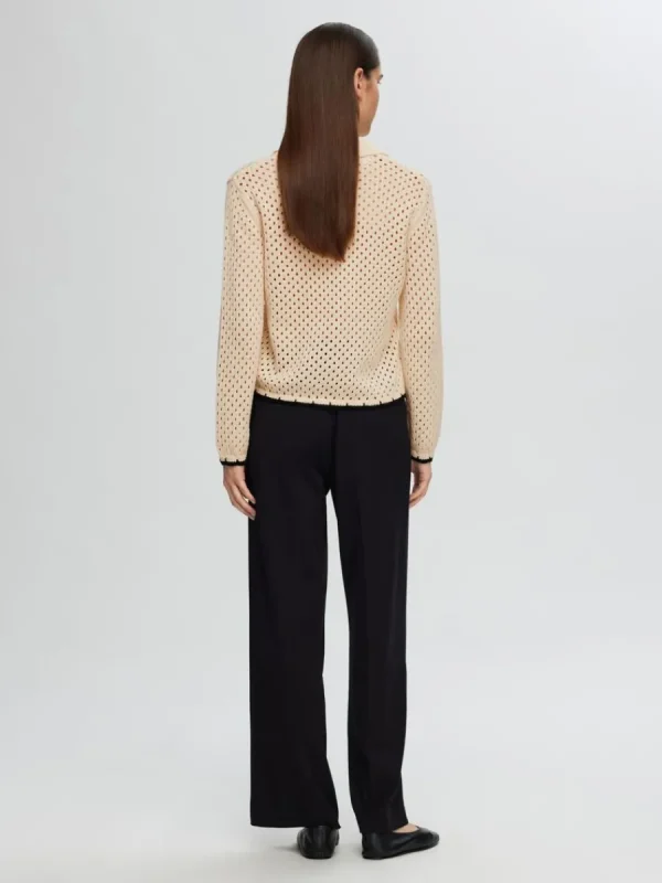 SELECTED LÅNGA ÄRMAR STICKAD KOFTA Beige Discount