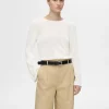 SELECTED LÅNGA ÄRMAR STICKAD TOPP Beige Clearance