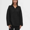 SELECTED LÅNGA ÄRMAR STICKAD TOPP Black Store