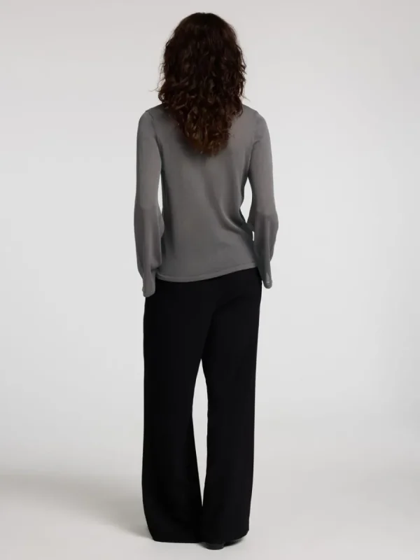 SELECTED LÅNGA ÄRMAR STICKAD TOPP Grey Clearance