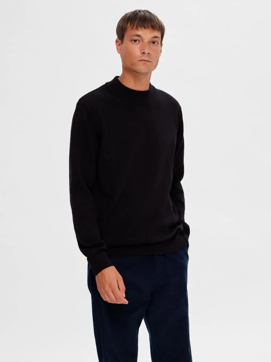 lnga_rmar_stickad_trja_0-12.webp SELECTED LÅNGA ÄRMAR STICKAD TRÖJA Black Outlet